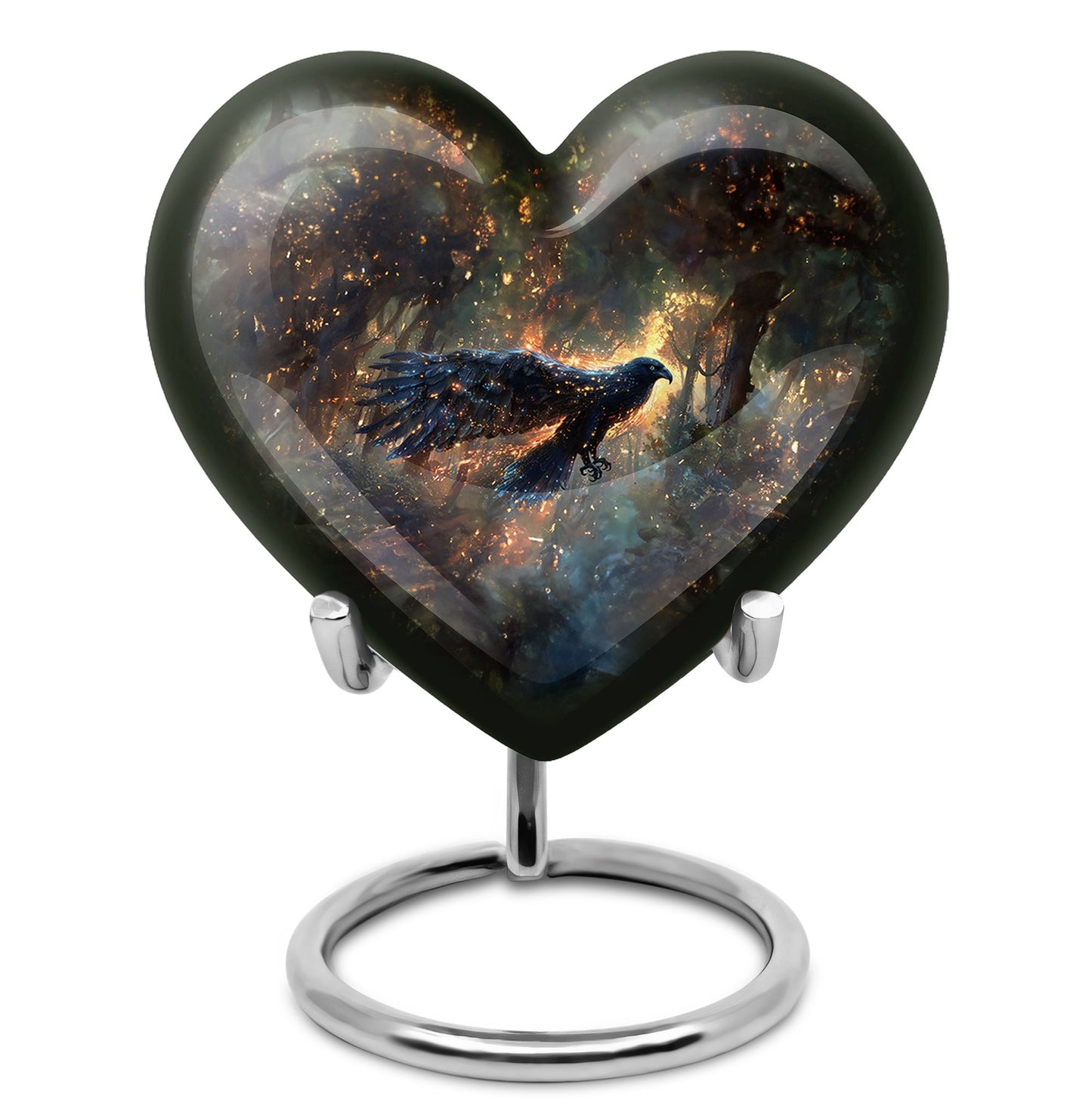 Black Personalized Eagle Cremation Urn for Adults - 10-inch, 200 cu in - Yatskia