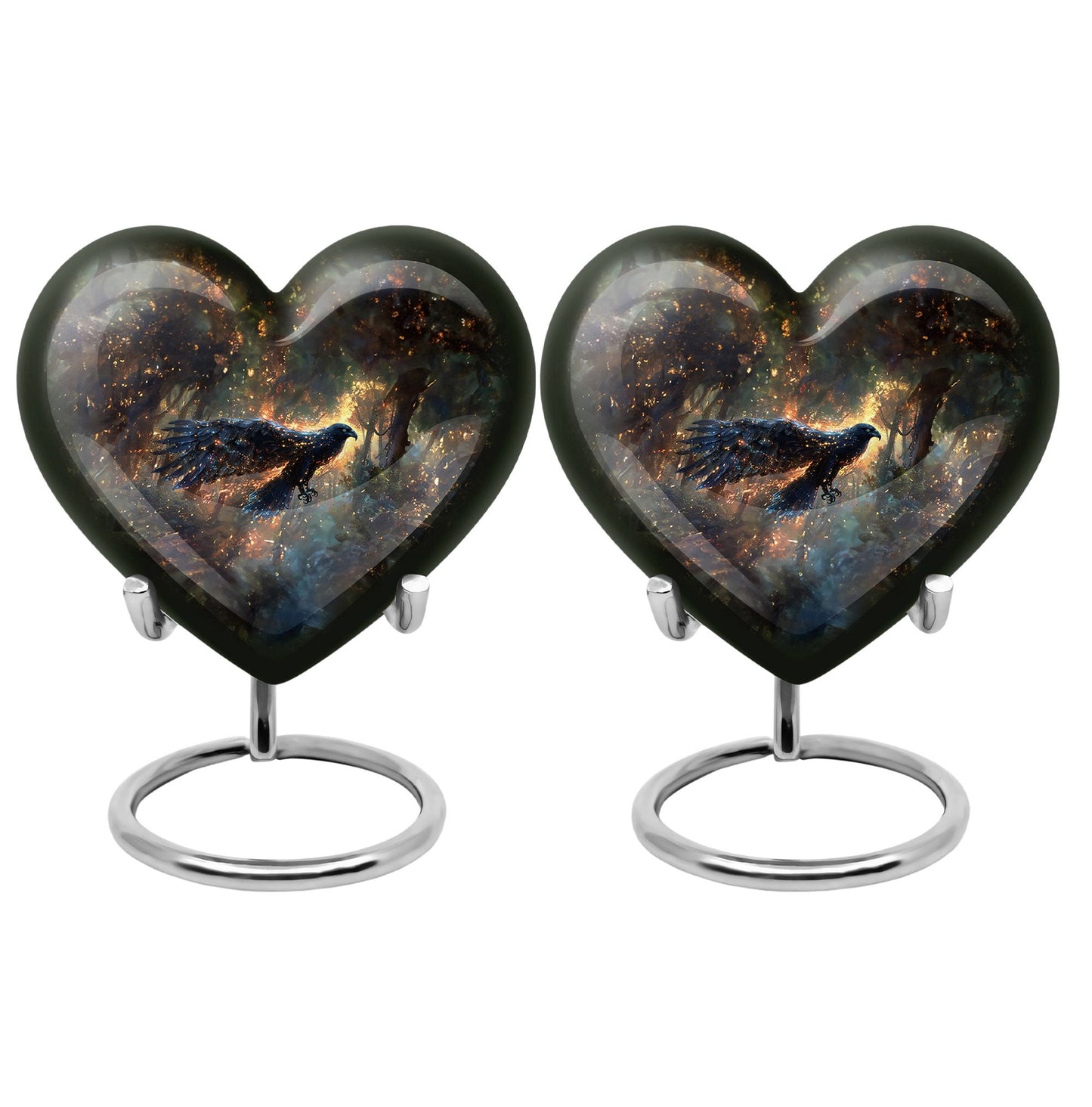 Black Personalized Eagle Cremation Urn for Adults - 10-inch, 200 cu in - Yatskia