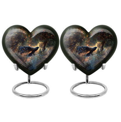 Black Personalized Eagle Cremation Urn for Adults - 10-inch, 200 cu in - Yatskia