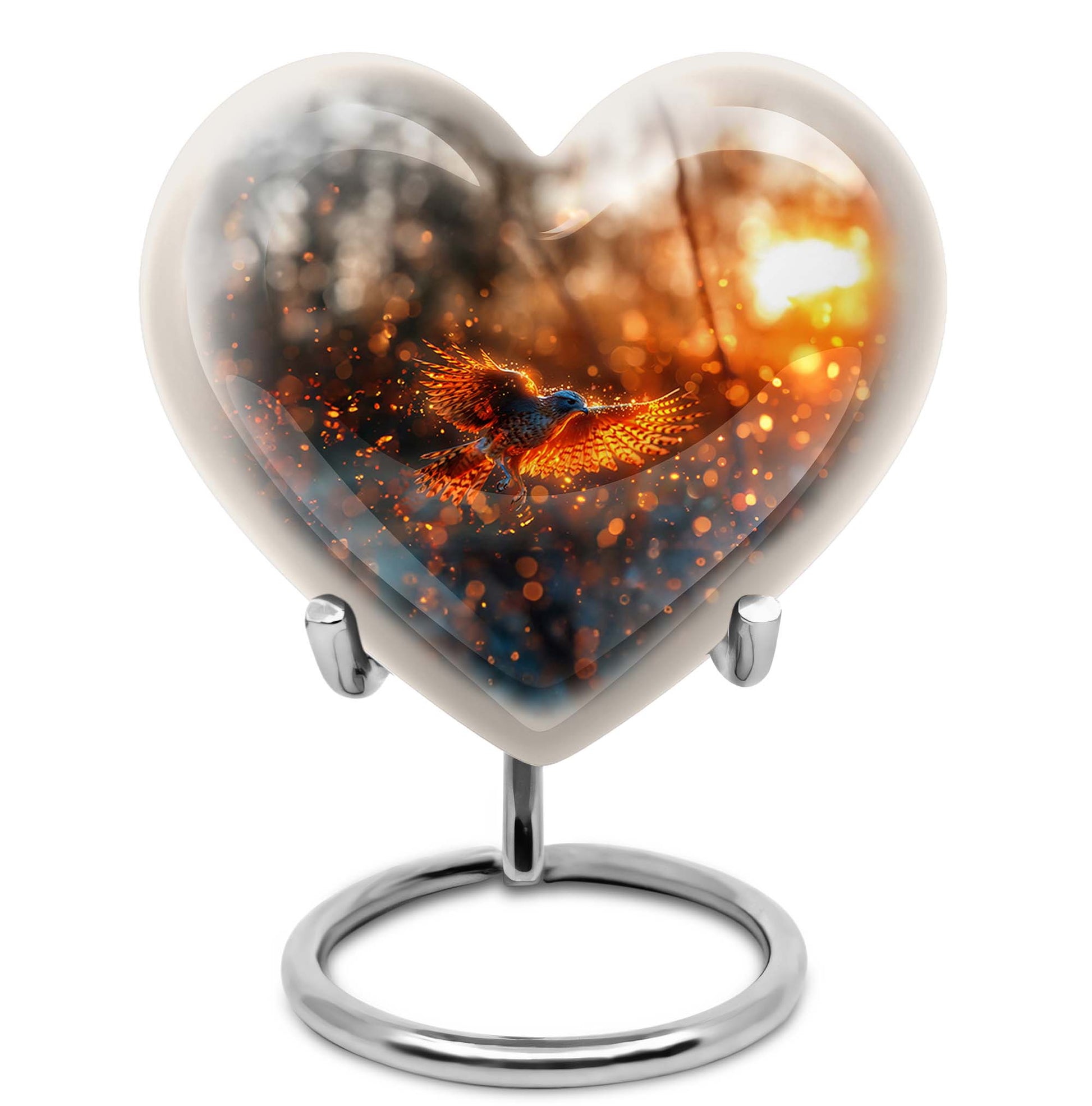 Elegant Phoenix Bird Cremation Urn - Unique Memorial Keepsake for Ashes