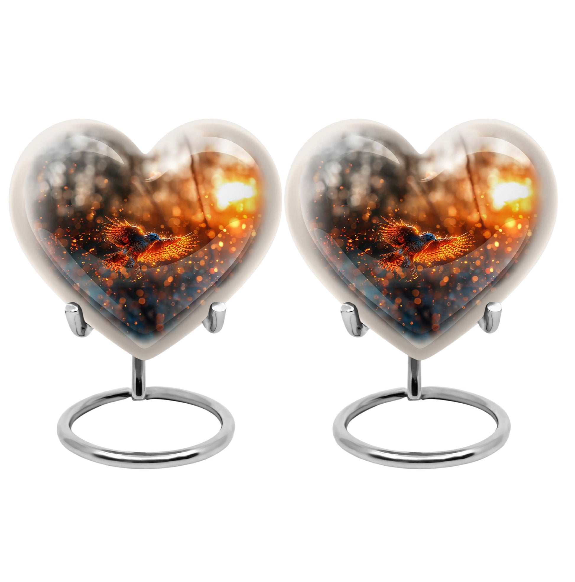 Elegant Phoenix Bird Cremation Urn - Unique Memorial Keepsake for Ashes