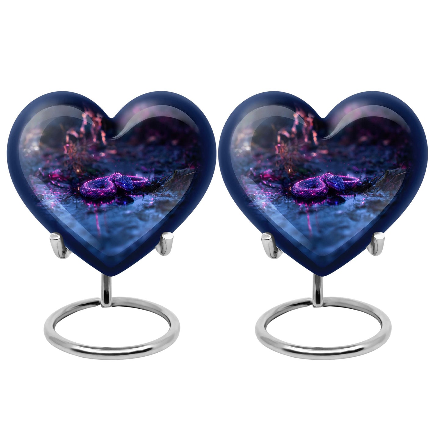 Purple Personalized Snake Cremation Urn for Adults - 10-inch, 200 cu in - Yatskia