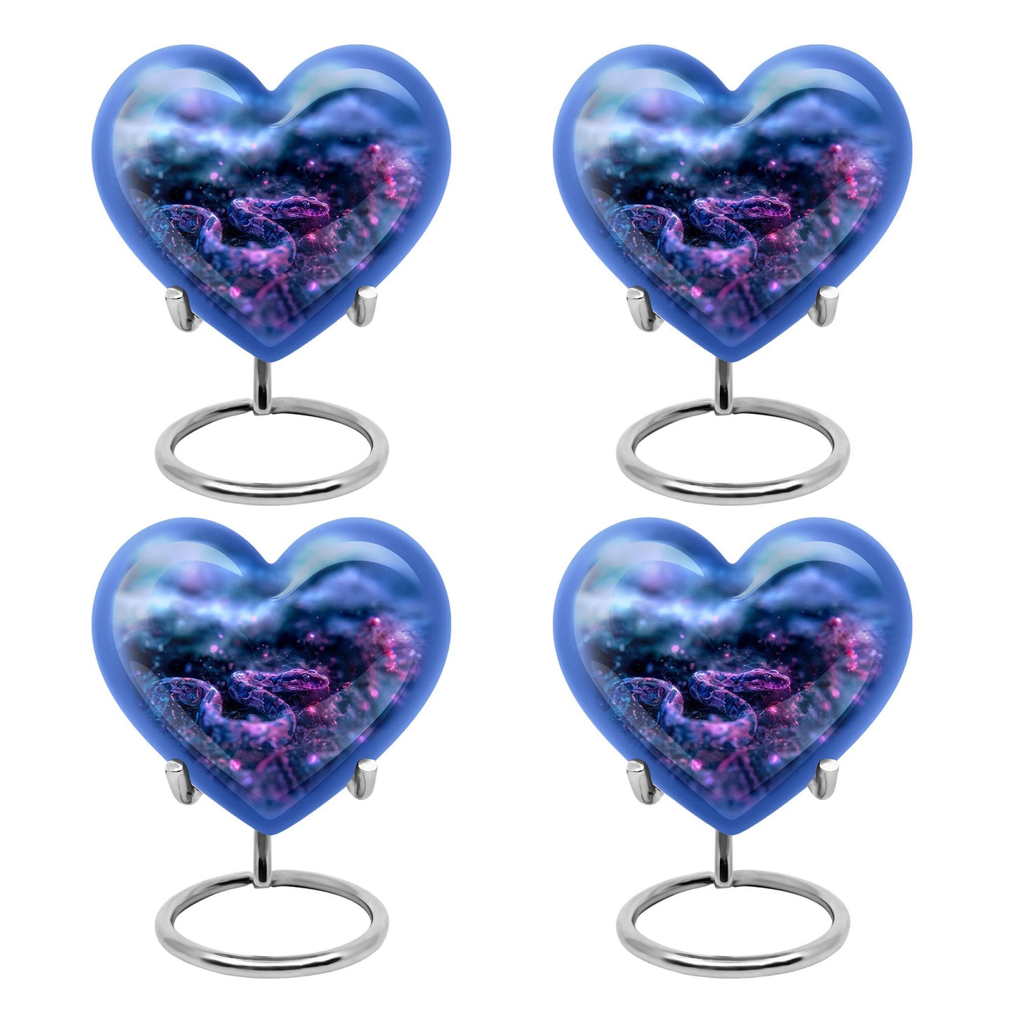 Blue Personalized Snake Cremation Urn for Human Ashes - 10-inch, 200 cu in - Yatskia