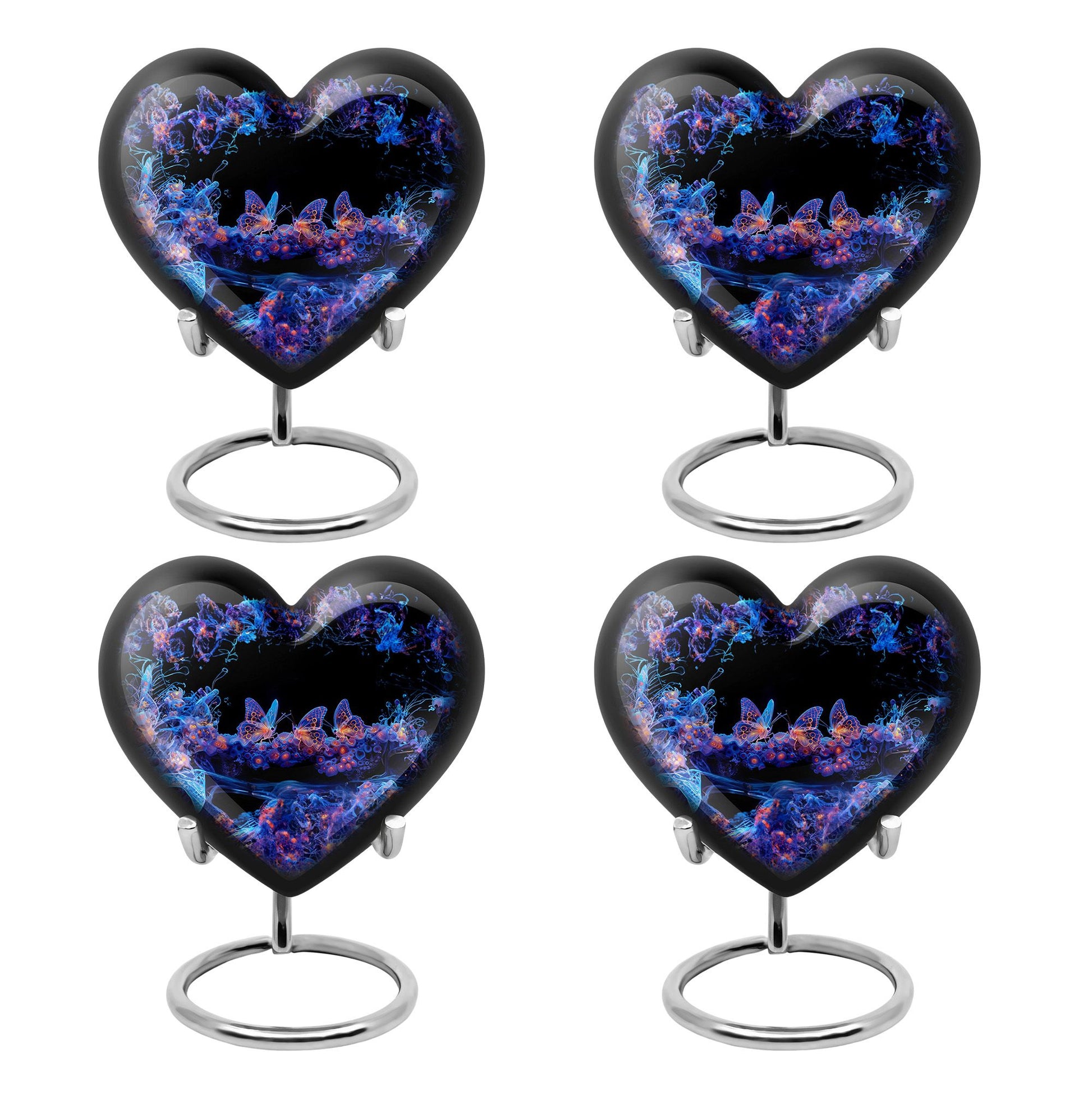 Neon Butterfly Nebula Black Urns - Butterfly Urns For Memorial