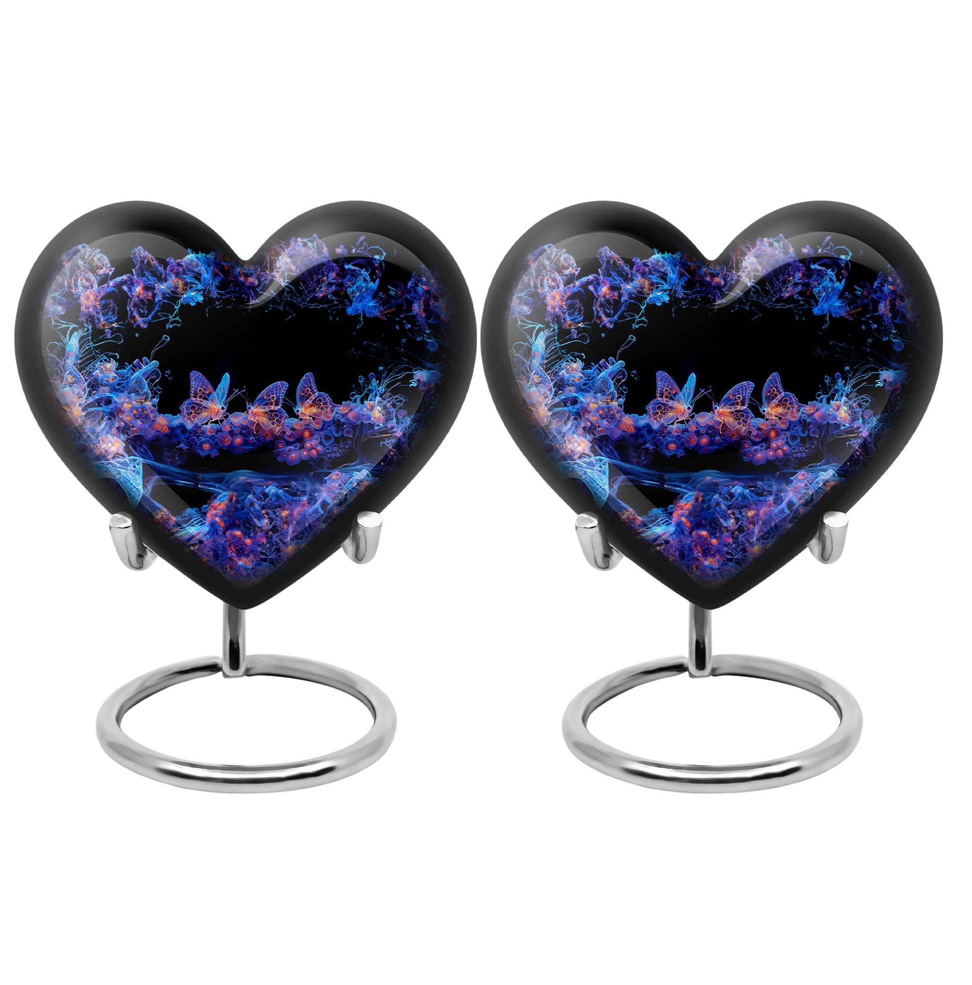 Neon Butterfly Nebula Black Urns - Butterfly Urns For Memorial