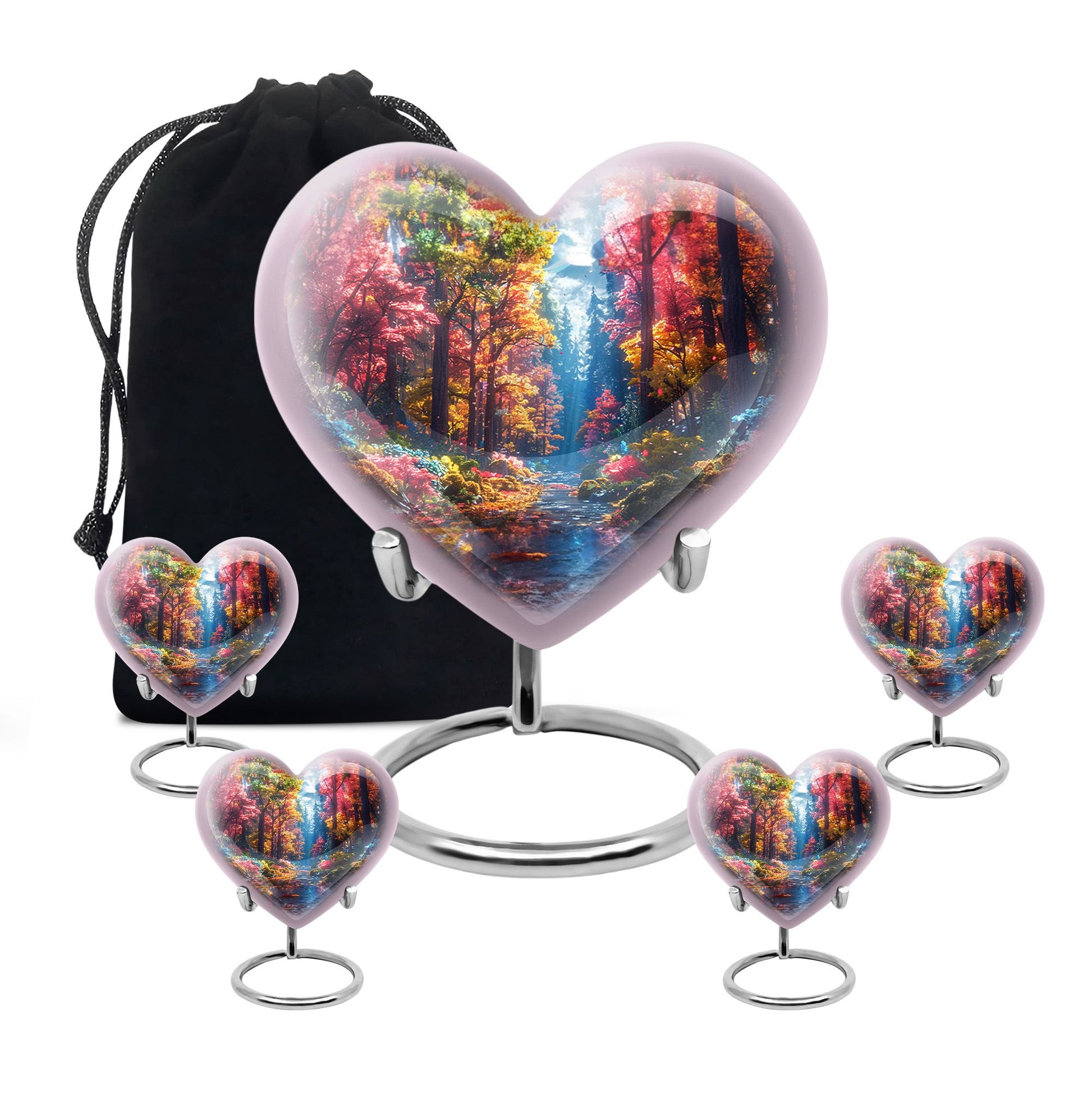 Beautiful Forest Cremation Urn - Large Decorative Urn For Human Ashes