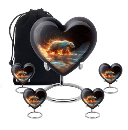 Personalized Bear Cremation Urn for Human Ashes - 10-inch, 200 cu in - Yatskia