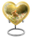 Golden Bunny Memorial Urn For Ashes - Rabbit Urns Funeral Large Urns