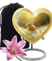 Golden Bunny Memorial Urn For Ashes - Rabbit Urns Funeral Large Urns