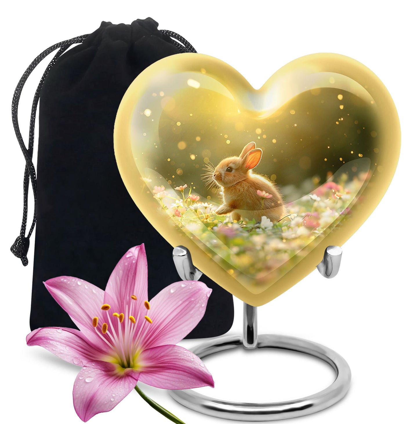 Personalized Rabbit Memorial Urn for Pet Ashes - 10-inch, 200 cu in - Yatskia