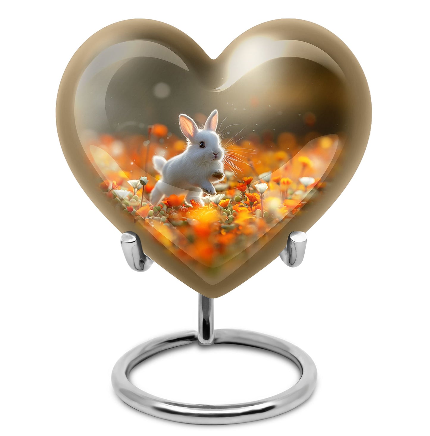 White Personalized Rabbit Cremation Urn for Pet Ashes - 10-inch, 200 cu in - Yatskia