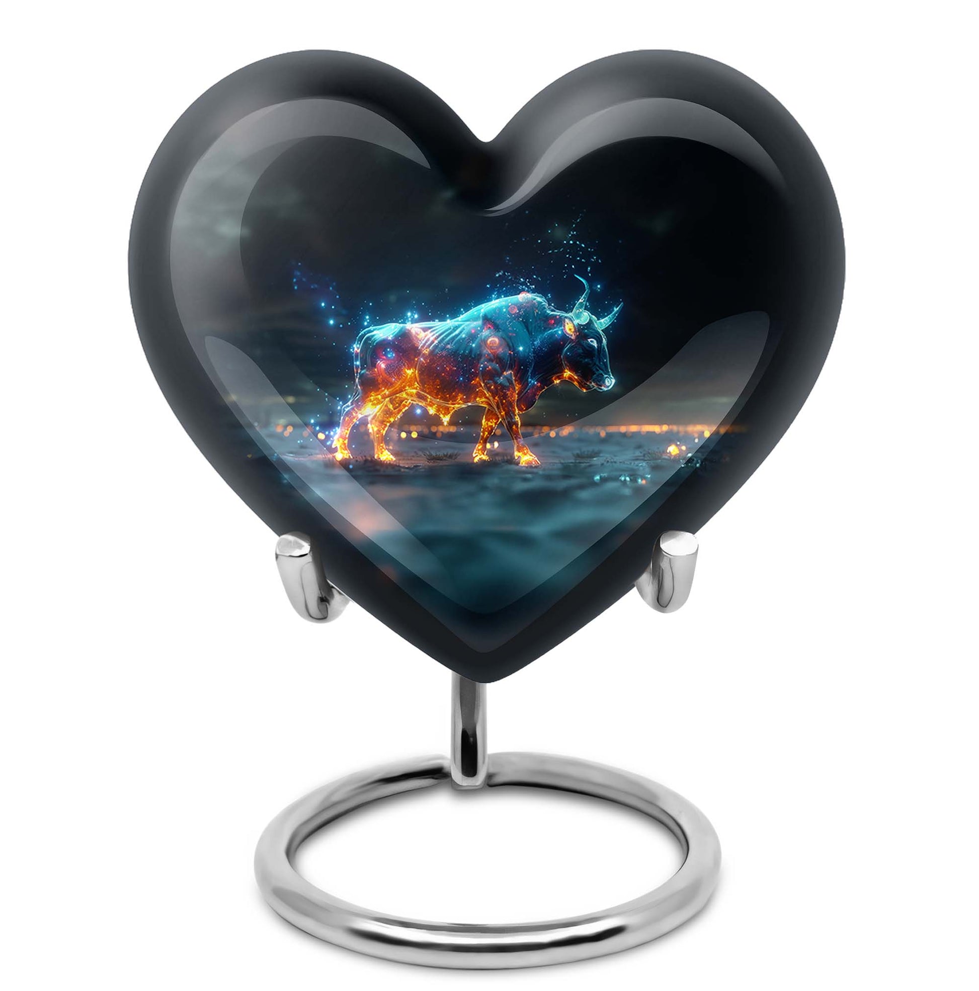 Stellar Taurus Glowing Urn - Bull Urn Memorial For Men & Women