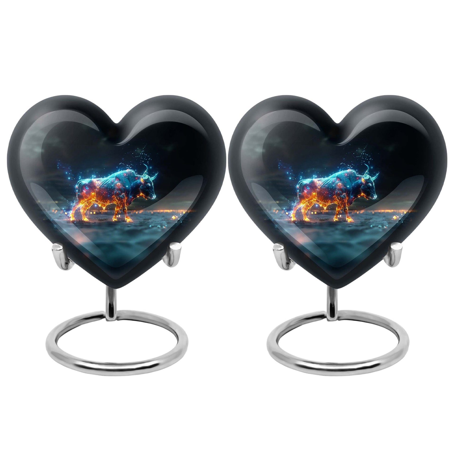 Stellar Taurus Glowing Urn - Bull Urn Memorial For Men & Women