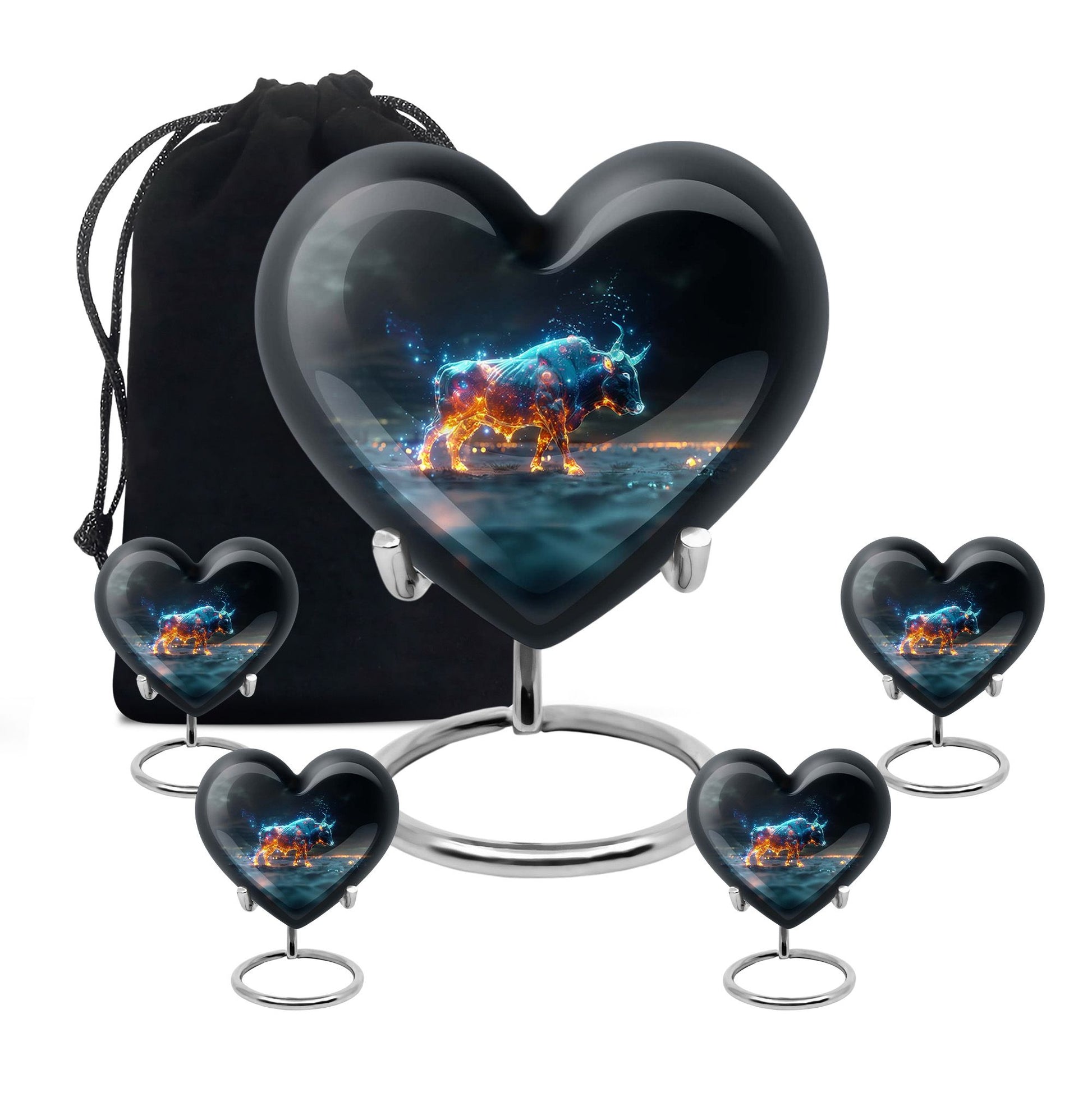 Stellar Taurus Glowing Urn - Bull Urn Memorial For Men & Women