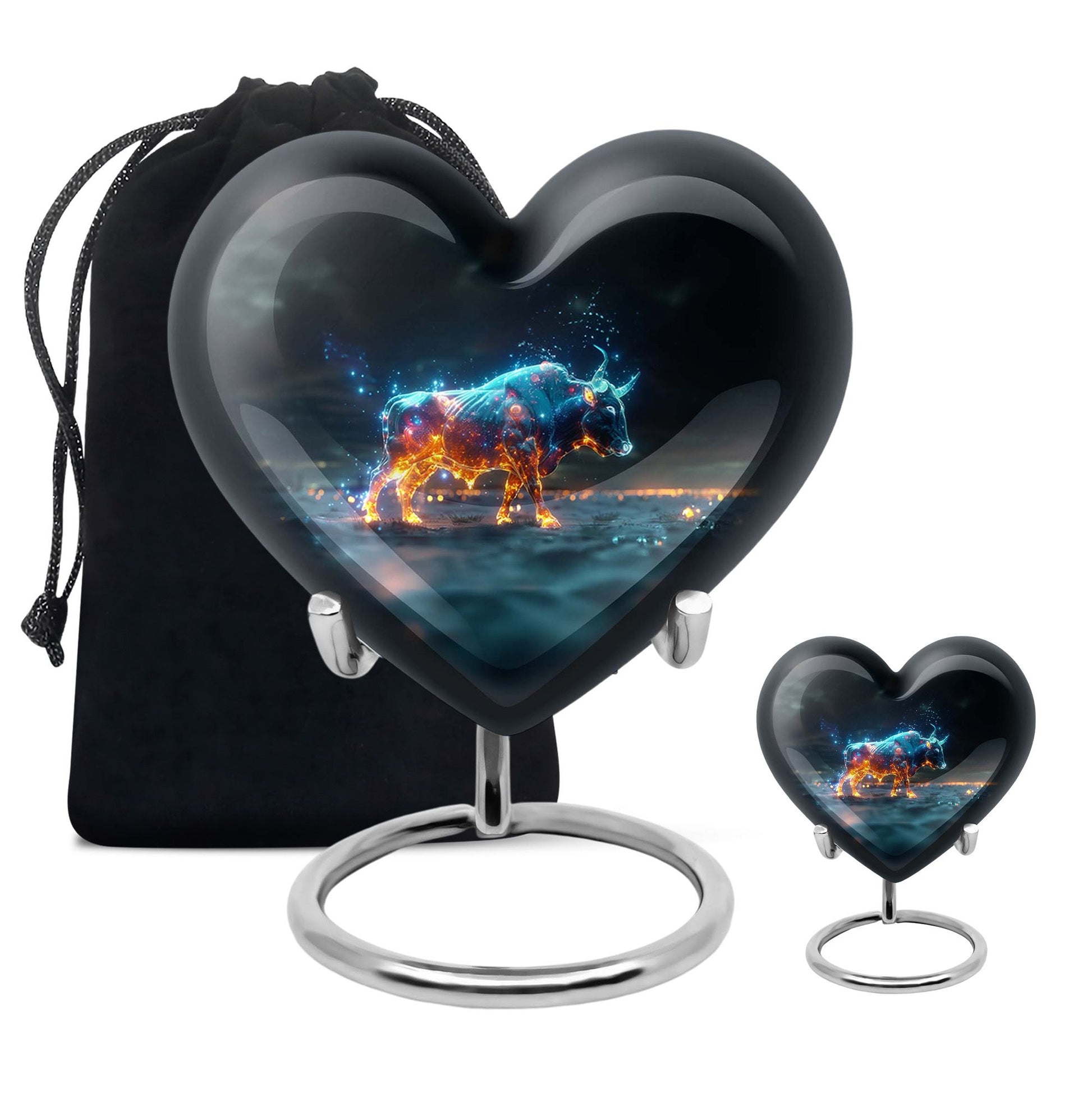 Stellar Taurus Glowing Urn - Bull Urn Memorial For Men & Women
