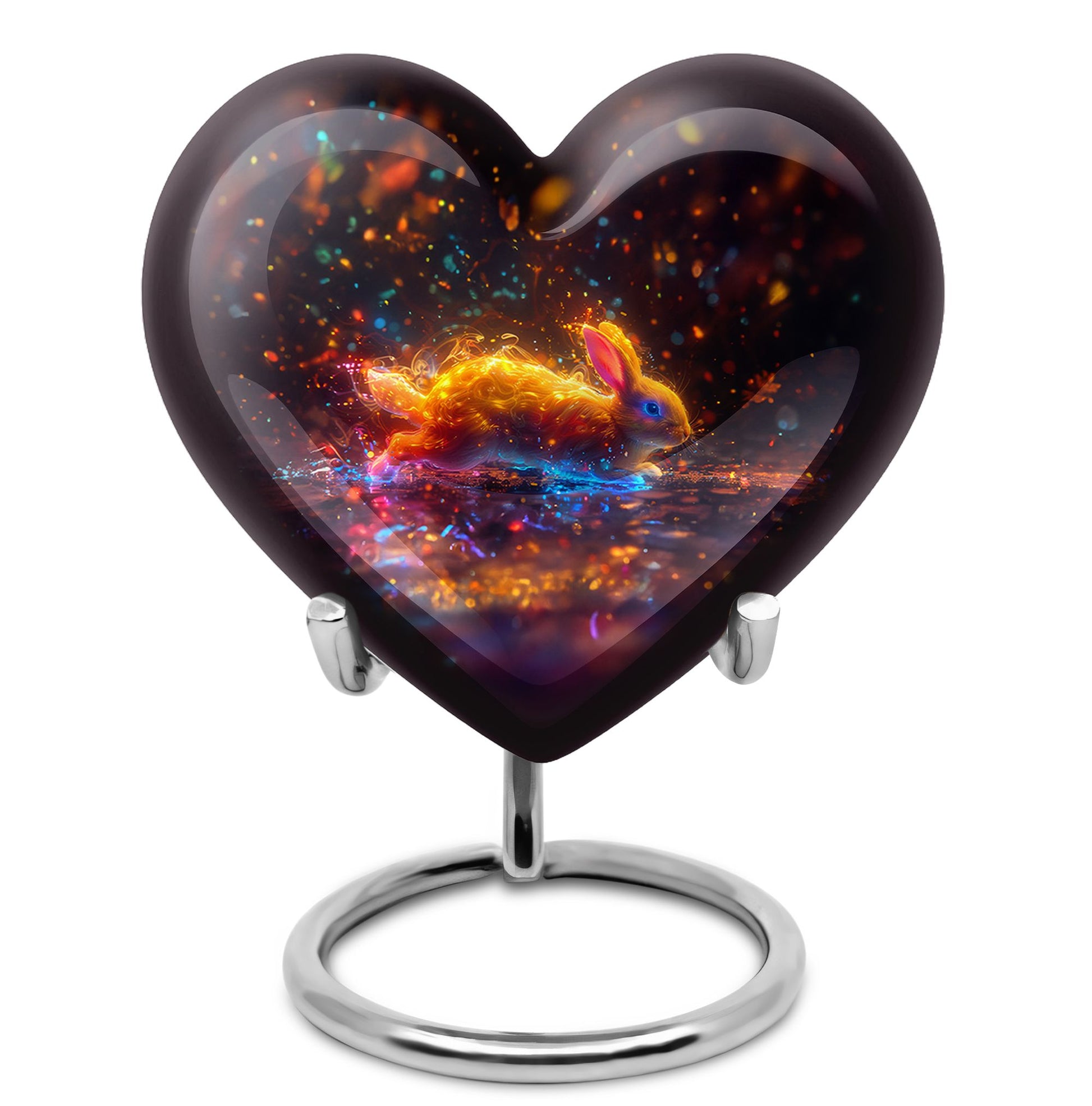 Fiery Rabbit Cremation Ashes Urn - Glowing Bunny Cremation Urns For Sale