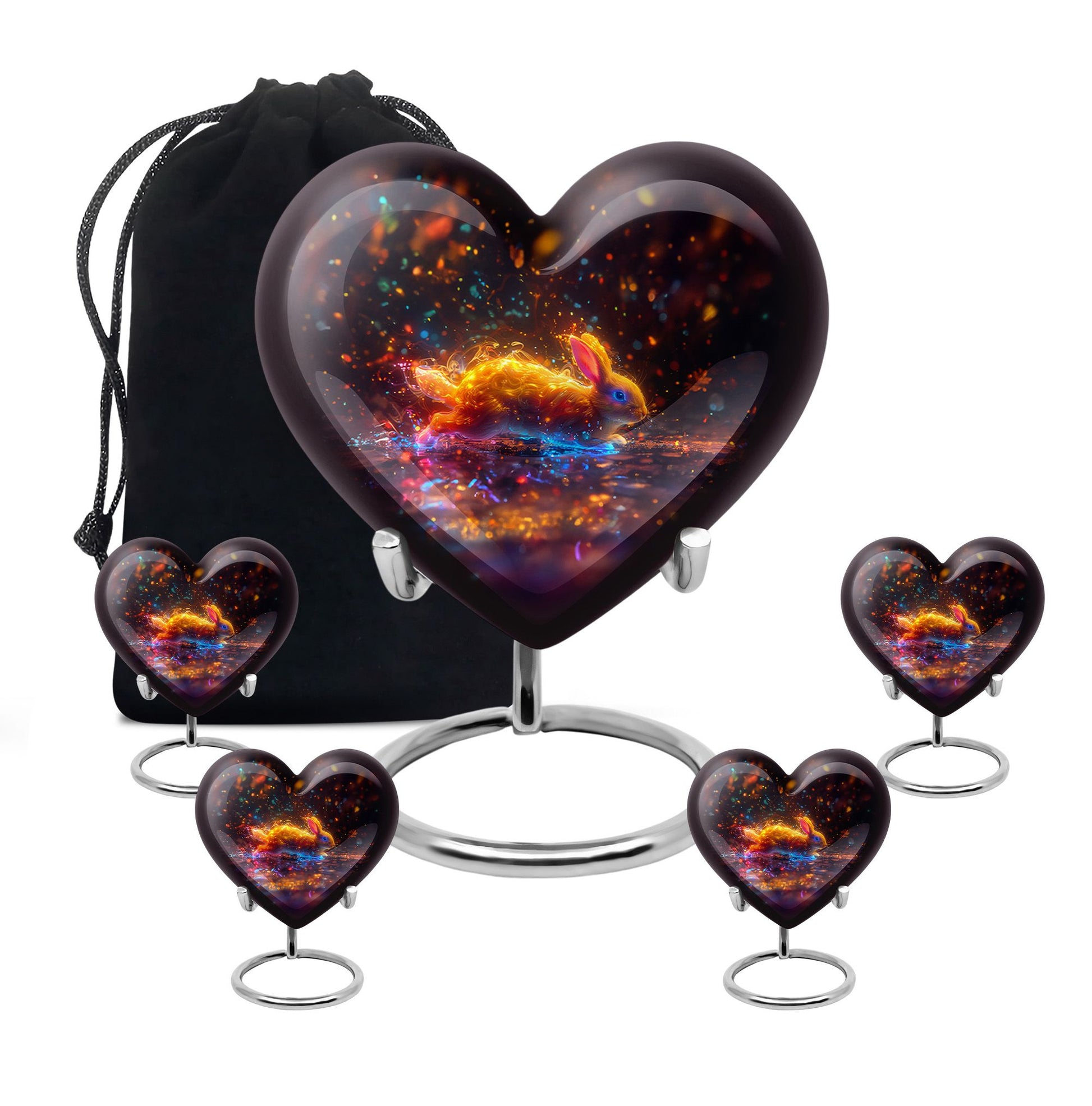 Fiery Rabbit Cremation Ashes Urn - Glowing Bunny Cremation Urns For Sale