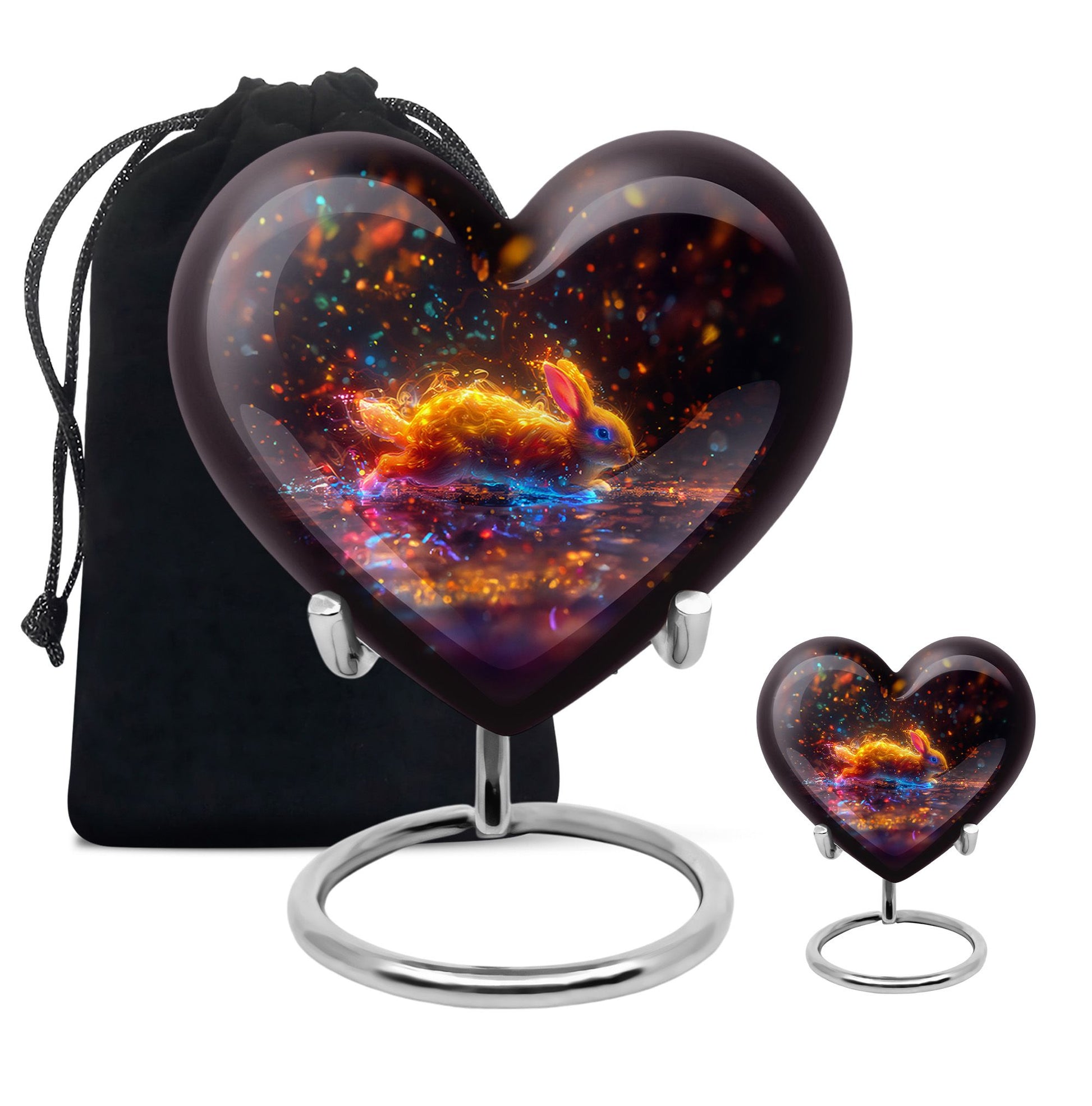 Fiery Rabbit Cremation Ashes Urn - Glowing Bunny Cremation Urns For Sale