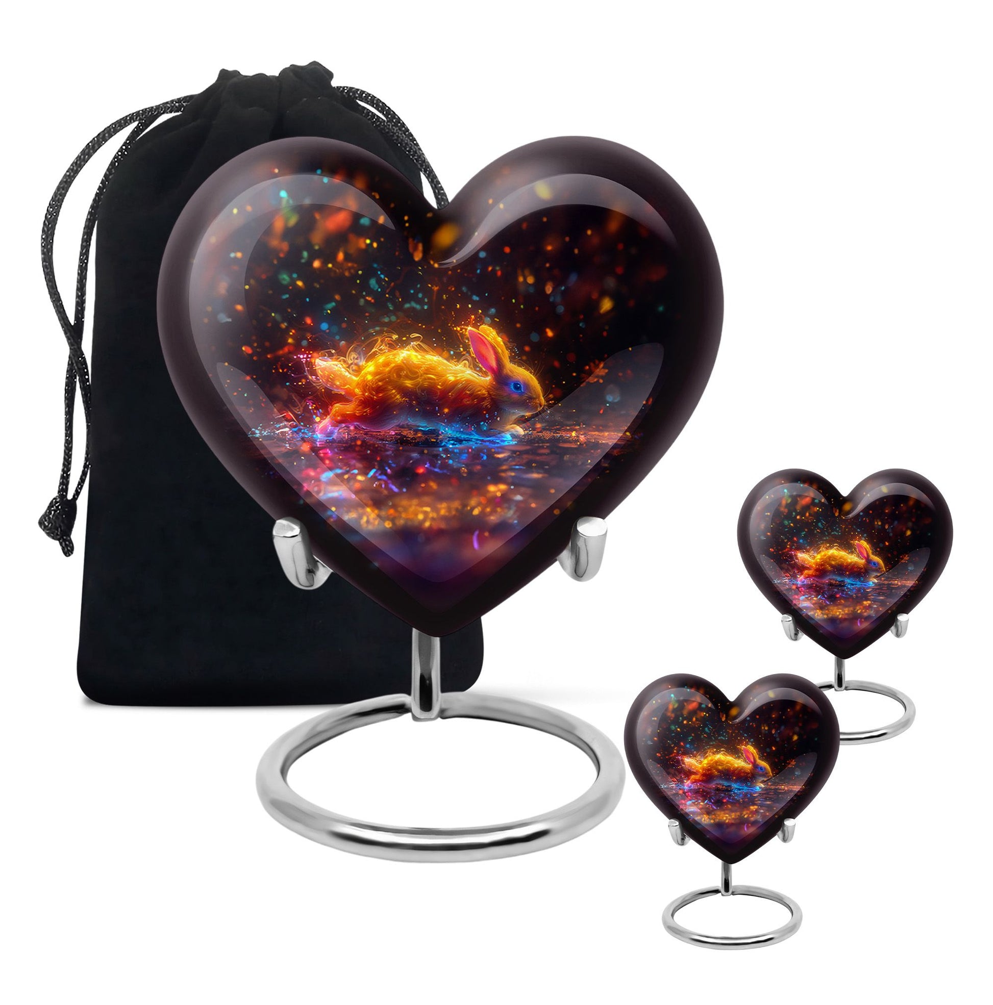 Fiery Rabbit Cremation Ashes Urn - Glowing Bunny Cremation Urns For Sale