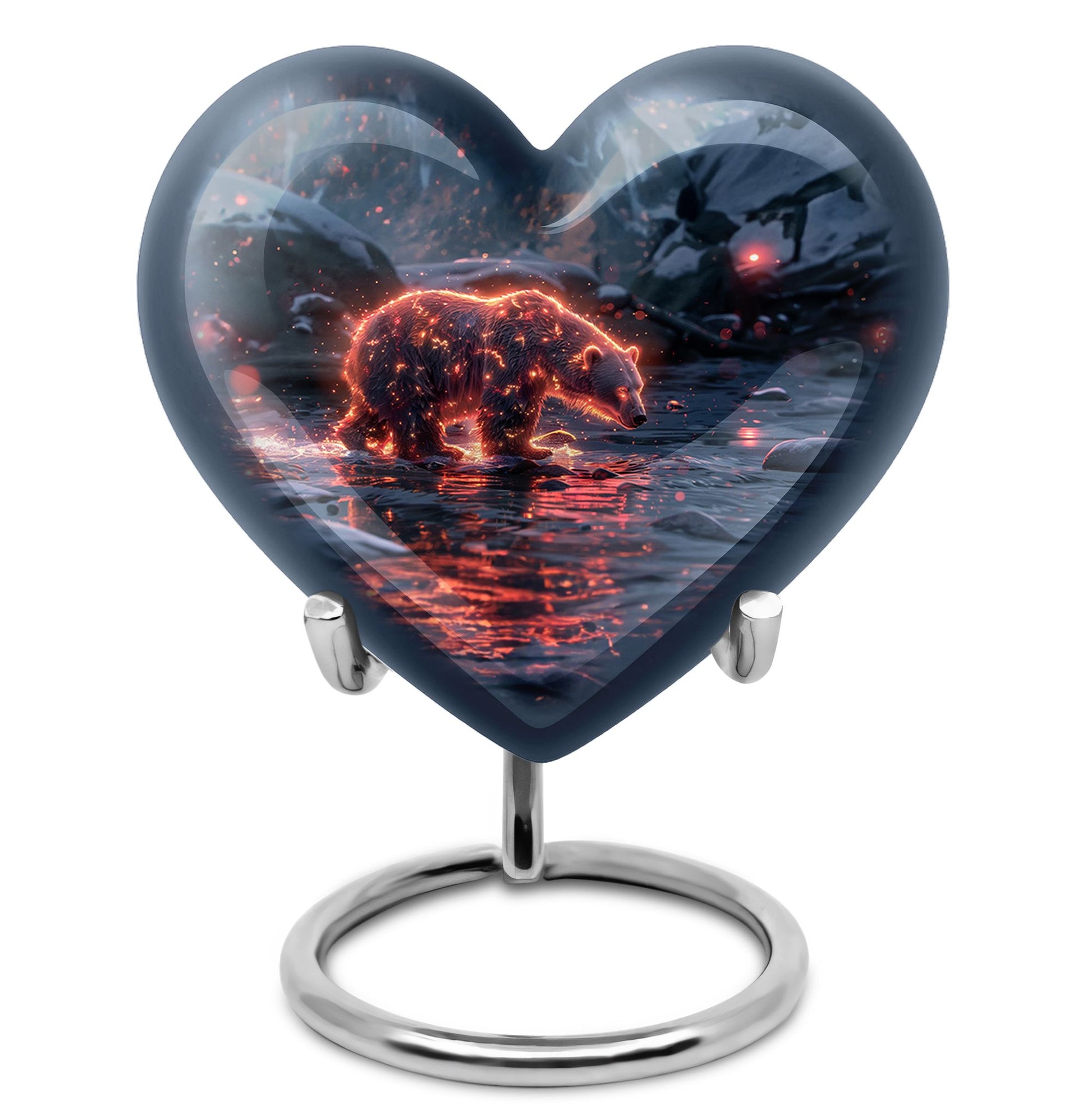 Fiery Polar Bear Urn for Funeral - Polar Bear Cremation Urn