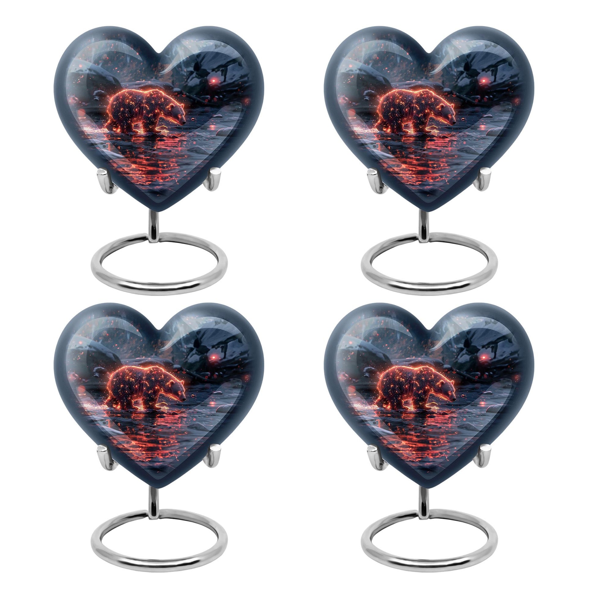 Fiery Polar Bear Urn for Funeral - Polar Bear Cremation Urn