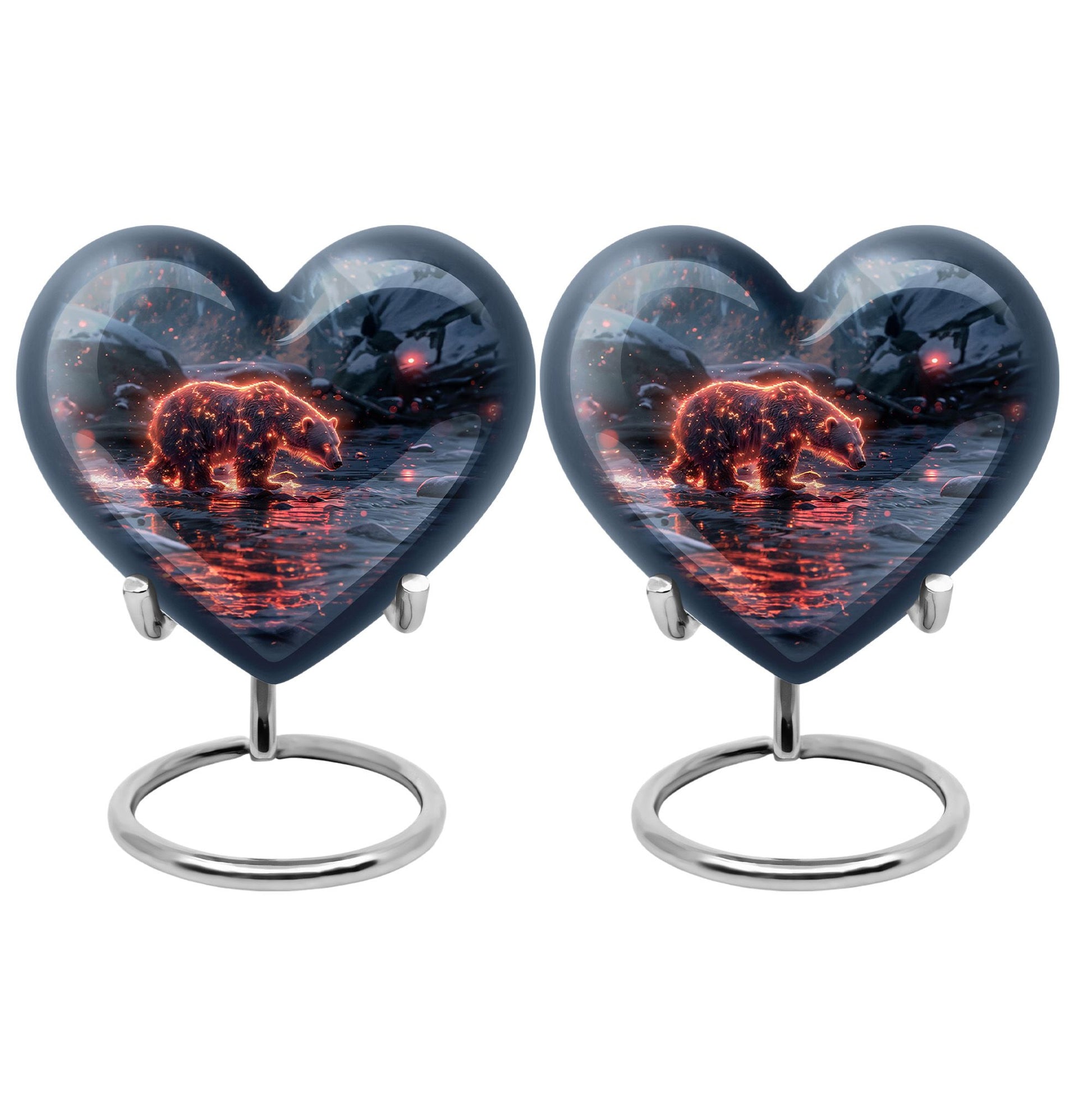 Fiery Polar Bear Urn for Funeral - Polar Bear Cremation Urn