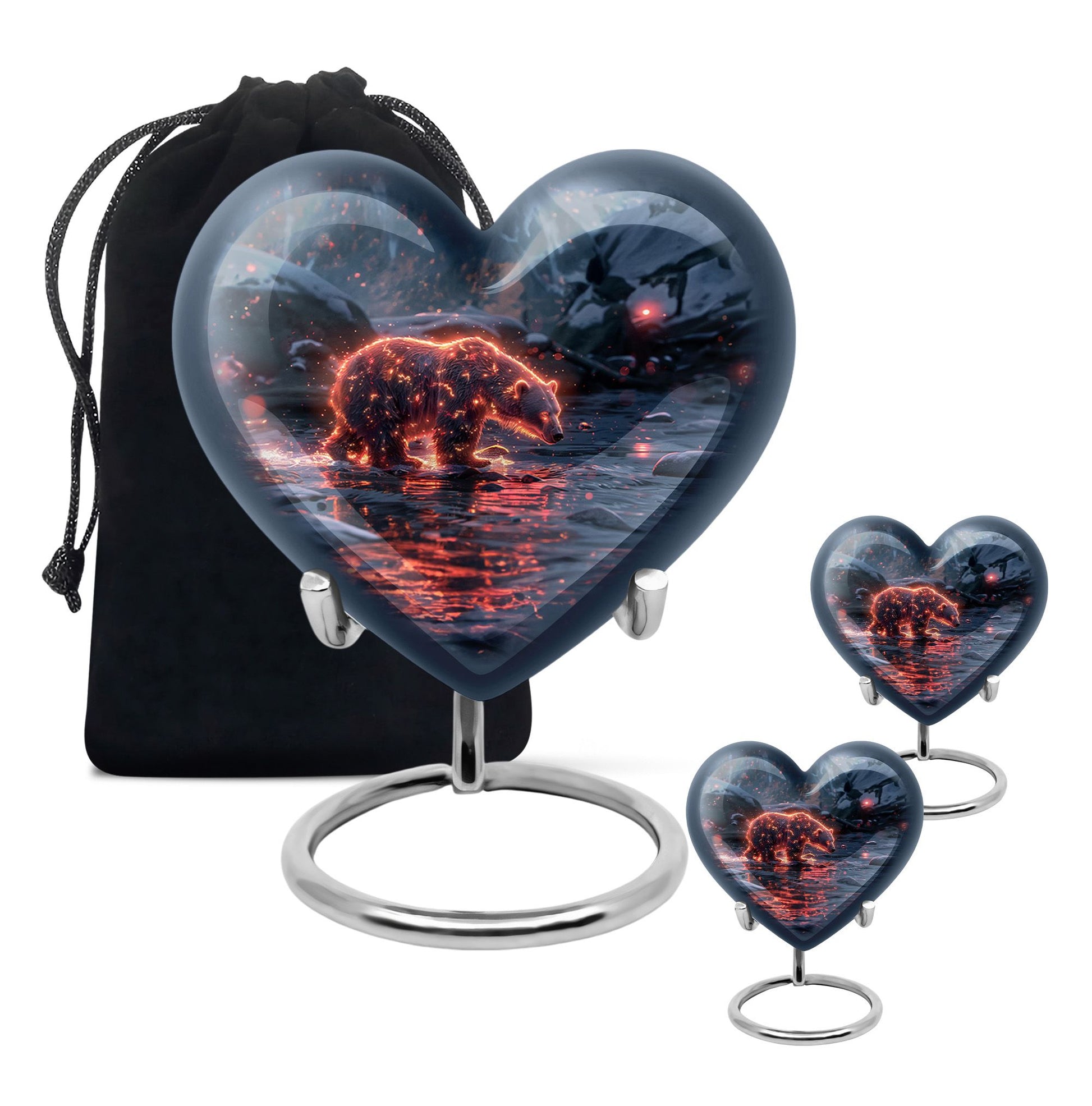 Fiery Polar Bear Urn for Funeral - Polar Bear Cremation Urn