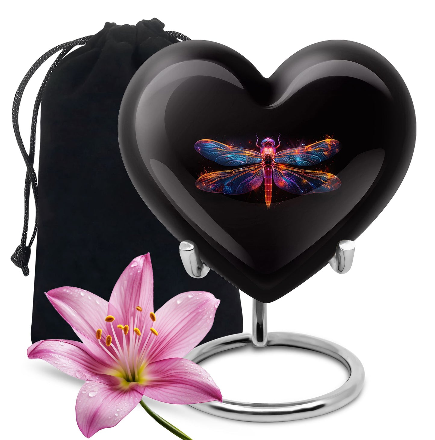 Personalized Dragonfly Cremation Urn for Women - 10-inch, 200 cu in - Yatskia