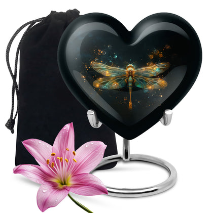 Personalized Dragonfly Cremation Urn for Women - 10-inch, 200 cu in - Yatskia