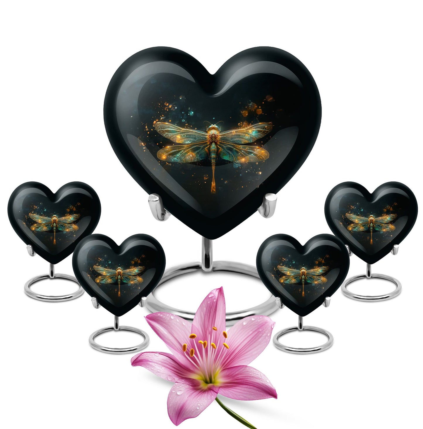 Personalized Dragonfly Cremation Urn for Women - 10-inch, 200 cu in - Yatskia
