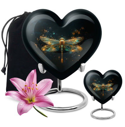Personalized Dragonfly Cremation Urn for Women - 10-inch, 200 cu in - Yatskia