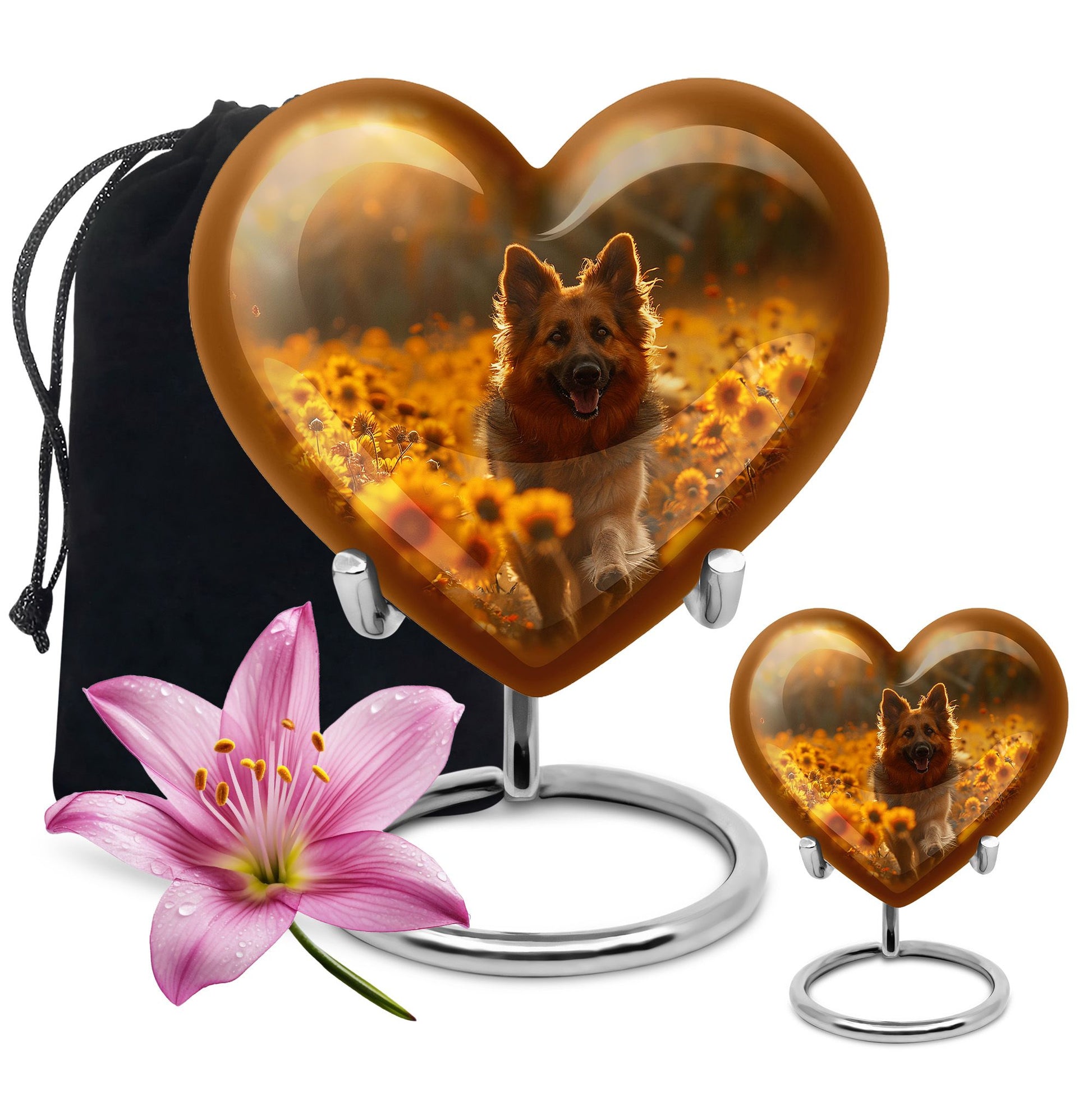 German Shepherd Dog Urn Memorial - Large Sized Cremation Urns For Pets