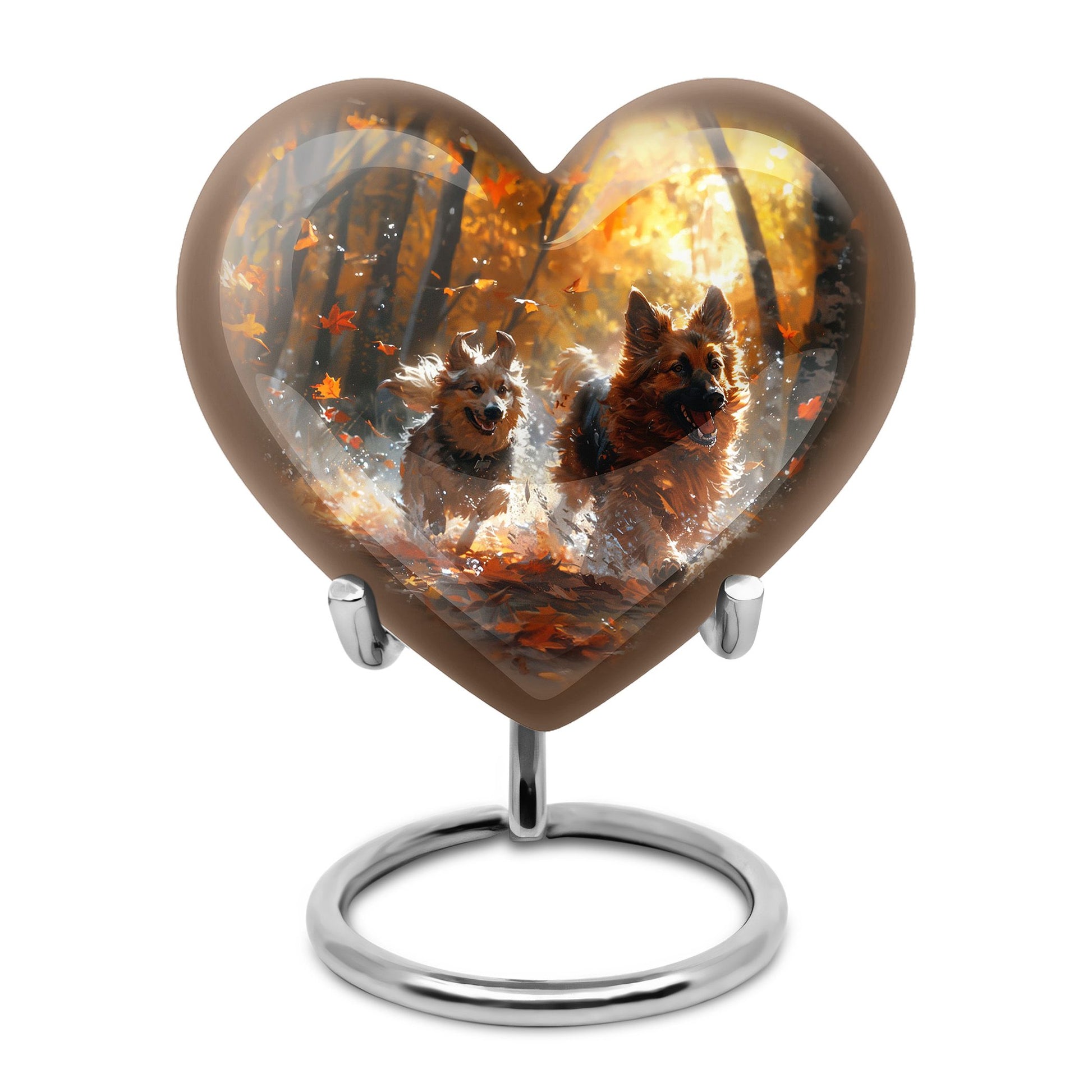 German Shepherd Memorial Urn For Dogs - Autumn Cremation Urn For Pet