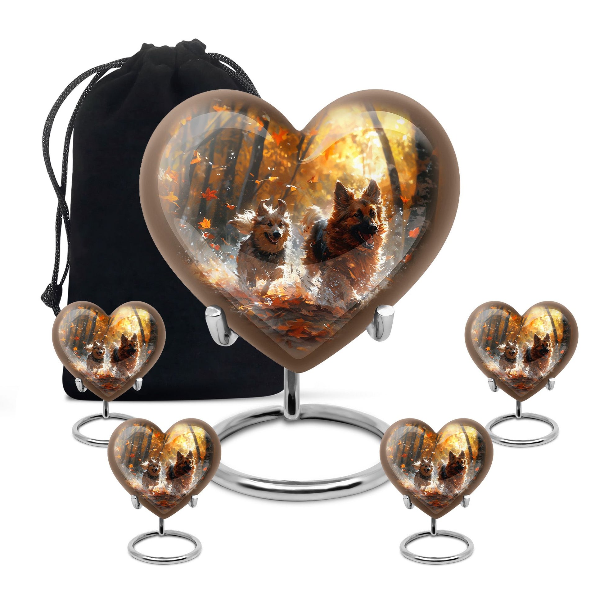 German Shepherd Memorial Urn For Dogs - Autumn Cremation Urn For Pet