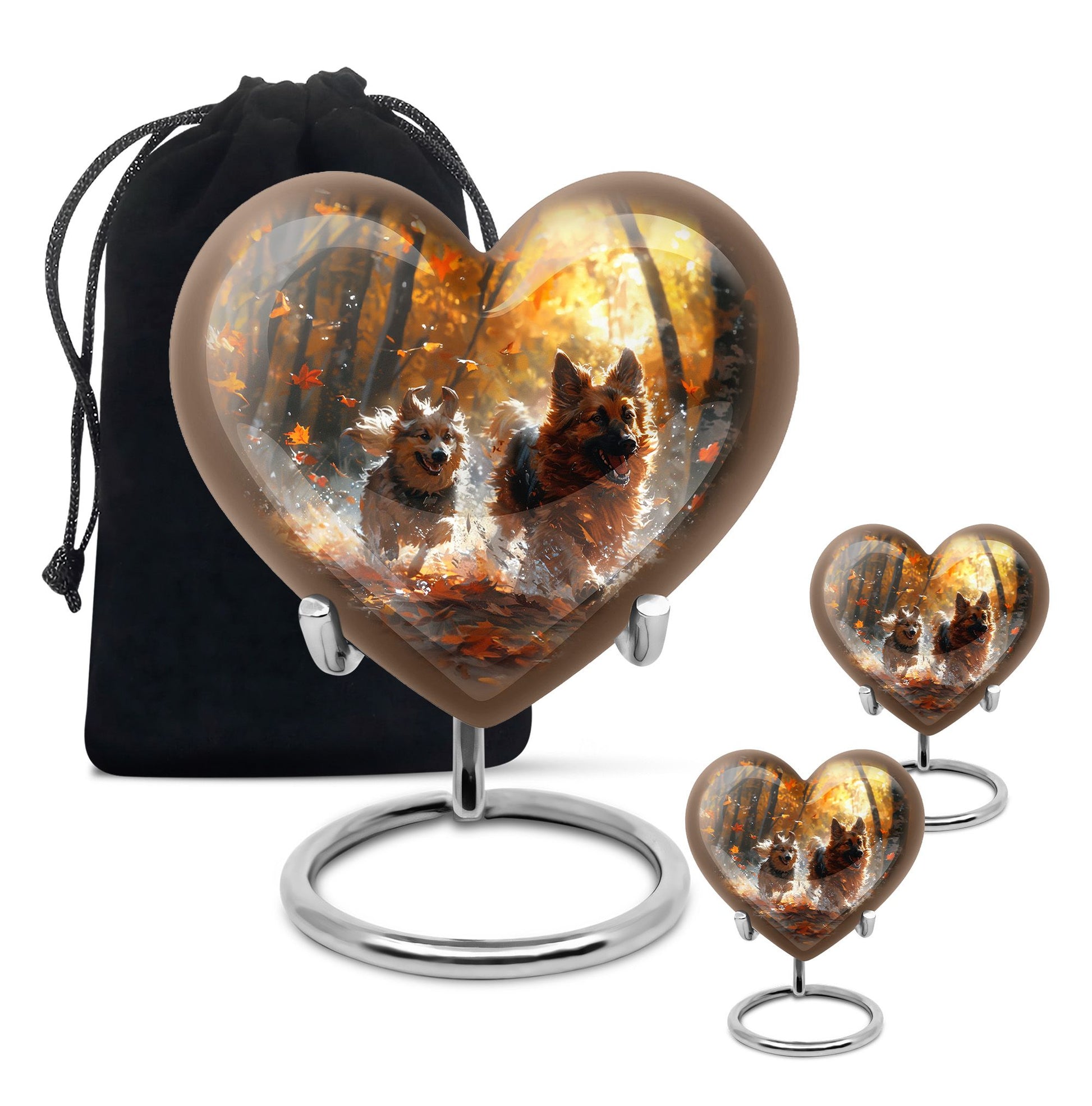 German Shepherd Memorial Urn For Dogs - Autumn Cremation Urn For Pet