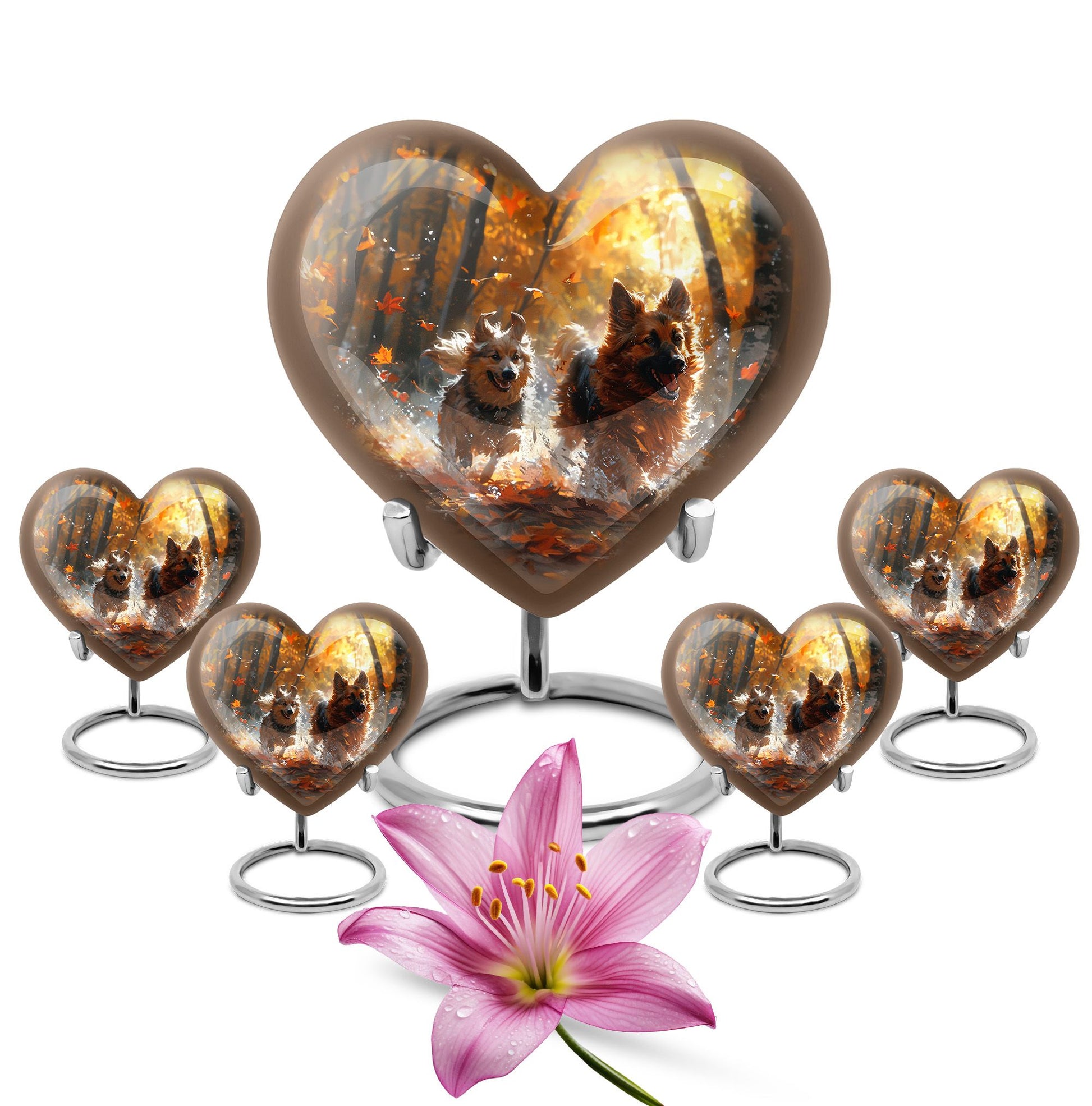 German Shepherd Memorial Urn For Dogs - Autumn Cremation Urn For Pet