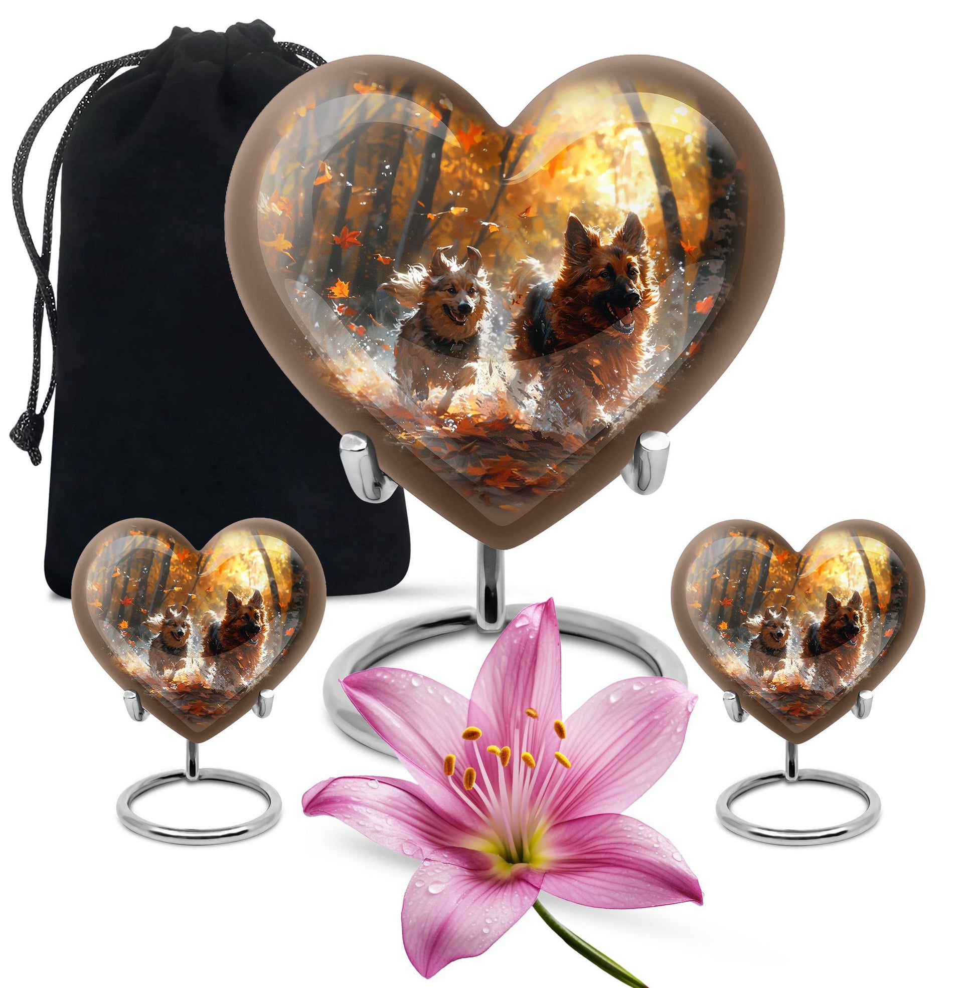 German Shepherd Memorial Urn For Dogs - Autumn Cremation Urn For Pet