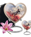 Pet Memorial Urn For Dog - Red Floral Tribute Urn Perfect For Memorials