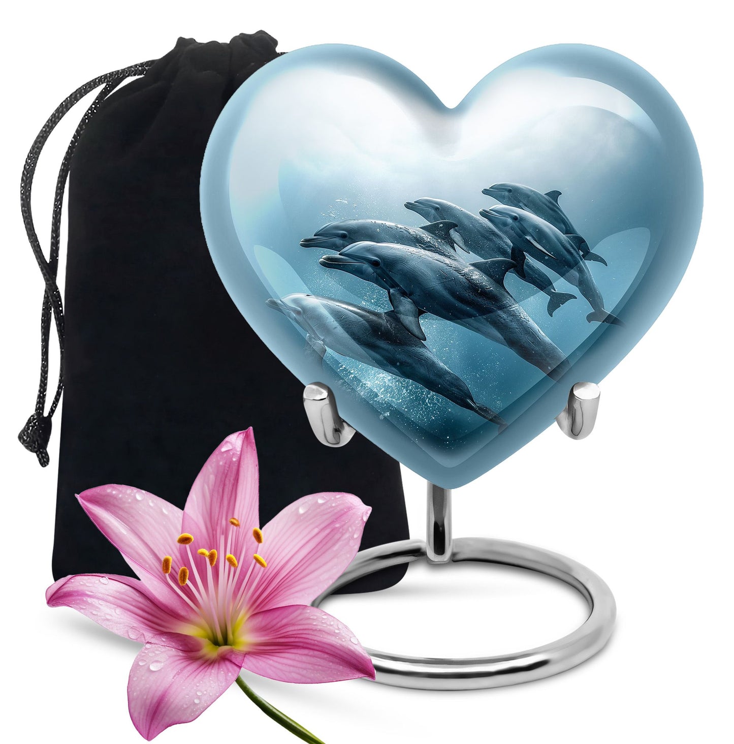 Personalized Dolphin Cremation Urn for Men and Women - 10-inch, 200 cu in - Yatskia