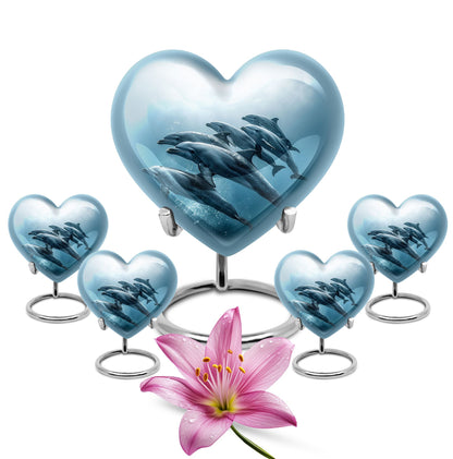 Personalized Dolphin Cremation Urn for Men and Women - 10-inch, 200 cu in - Yatskia