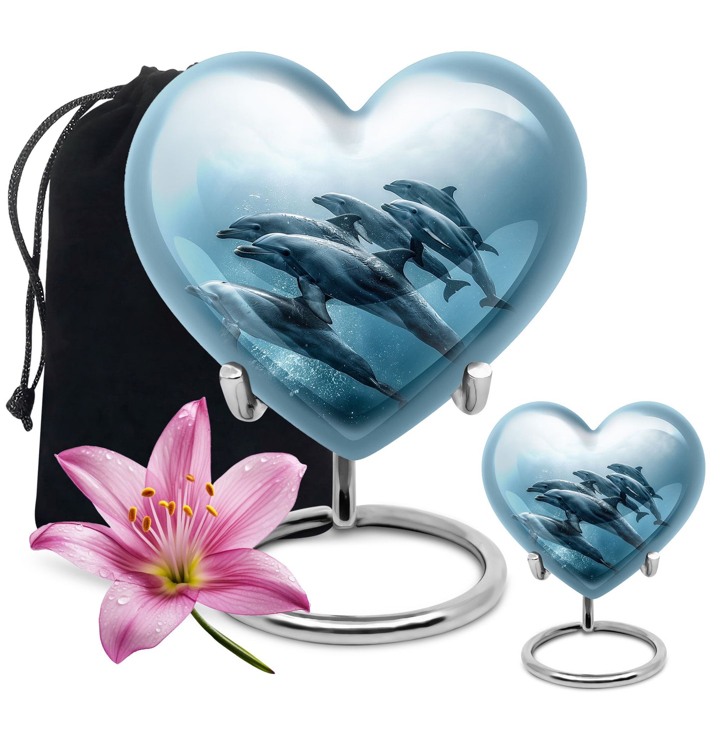 Personalized Dolphin Cremation Urn for Men and Women - 10-inch, 200 cu in - Yatskia