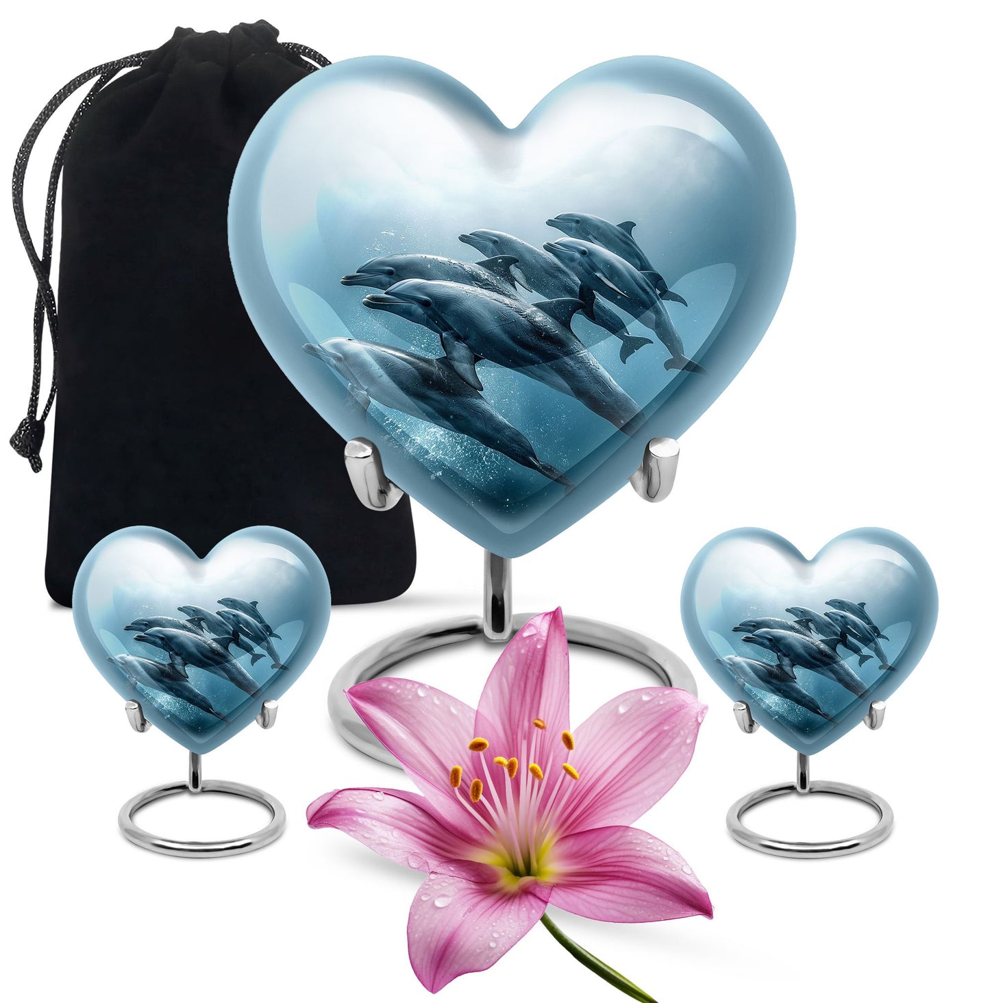 Personalized Dolphin Cremation Urn for Men and Women - 10-inch, 200 cu in - Yatskia