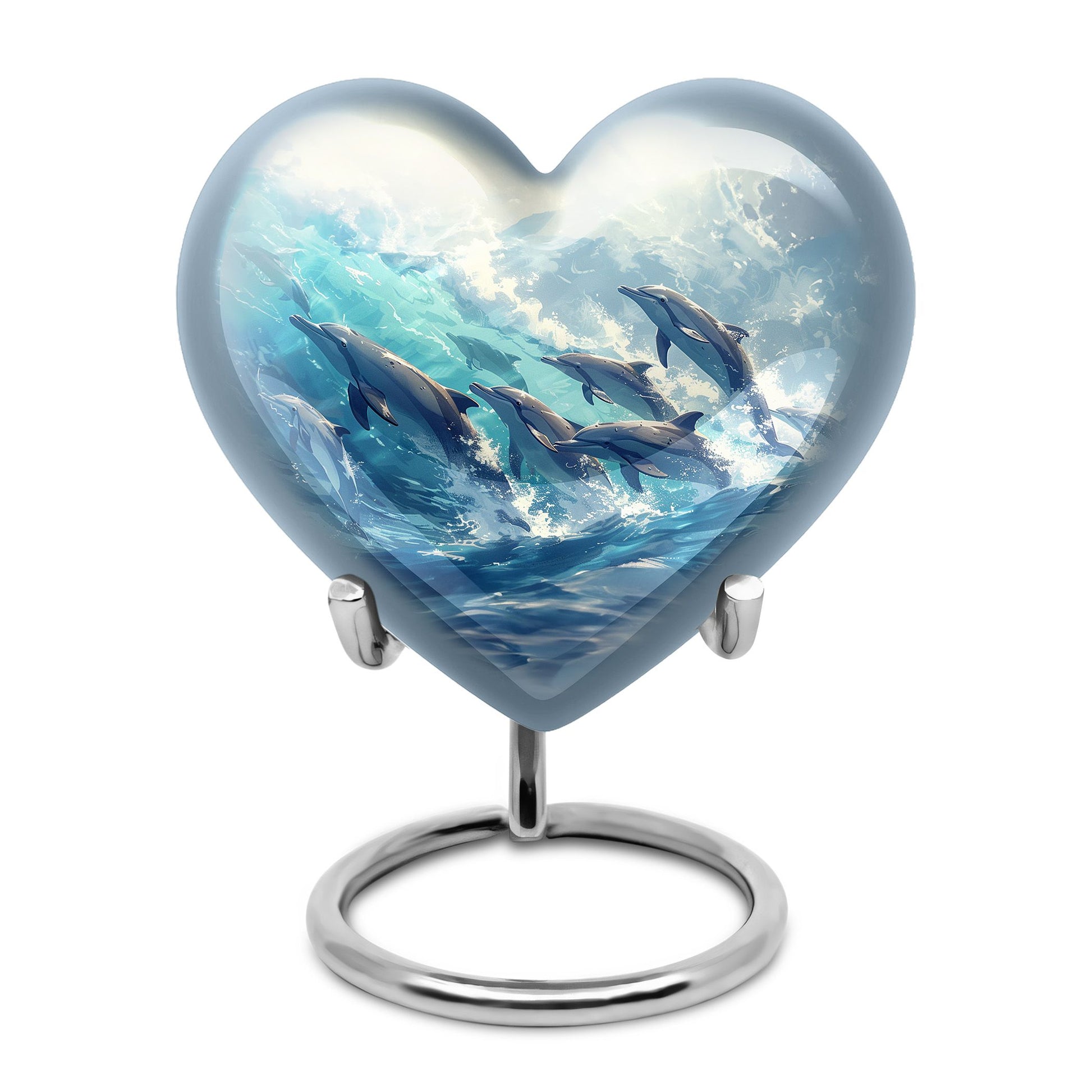 Dolphin Family Cremation Urn - Dolphin Large Funeral Ashes Urn