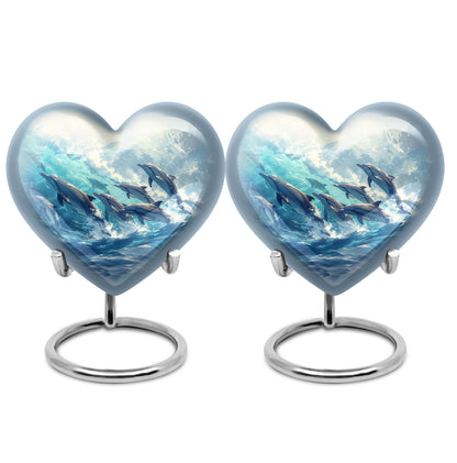 Personalized Dolphin Cremation Urn for Human Ashes - 10-inch, 200 cu in - Yatskia