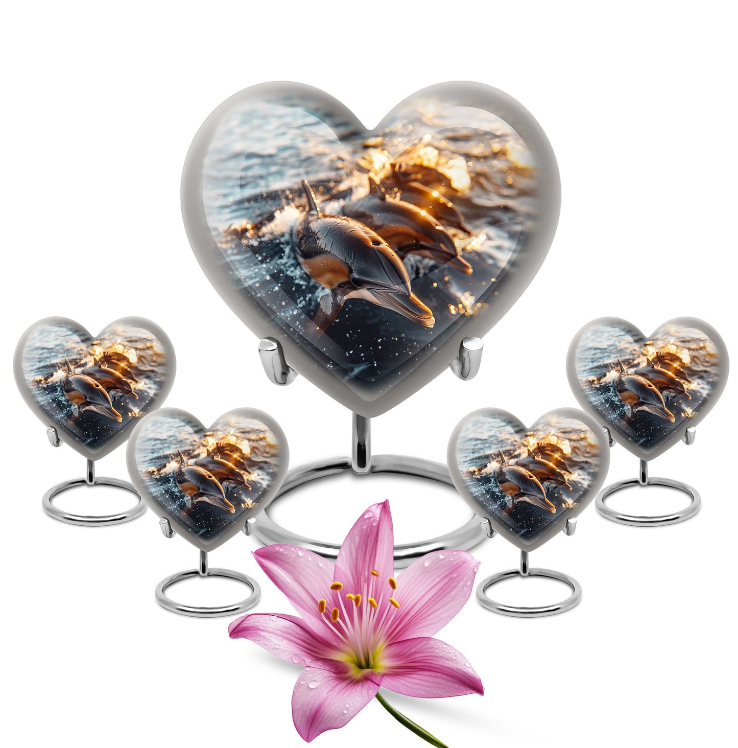 Personalized Dolphin Cremation Urn for Women - 10-inch, 200 cu in - Yatskia