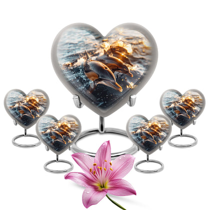 Personalized Dolphin Cremation Urn for Women - 10-inch, 200 cu in - Yatskia