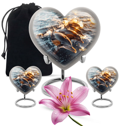 Personalized Dolphin Cremation Urn for Women - 10-inch, 200 cu in - Yatskia