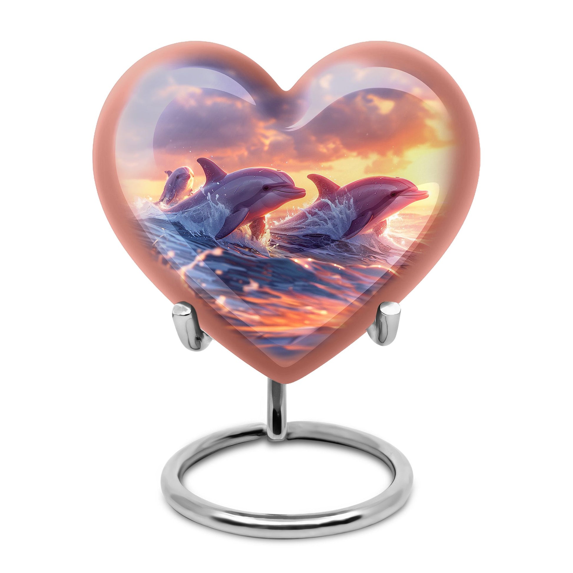 Sunset Dolphin Memorial Urn For Women - Large Urns For Adult Human Ashes