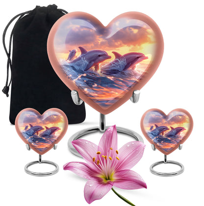Personalized Dolphin Memorial Urn for Women - 10-inch, 200 cu in - Yatskia