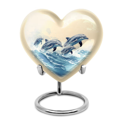 Personalized Dolphin Cremation Urn for Men & Women - 10-inch, 200 cu in - Yatskia